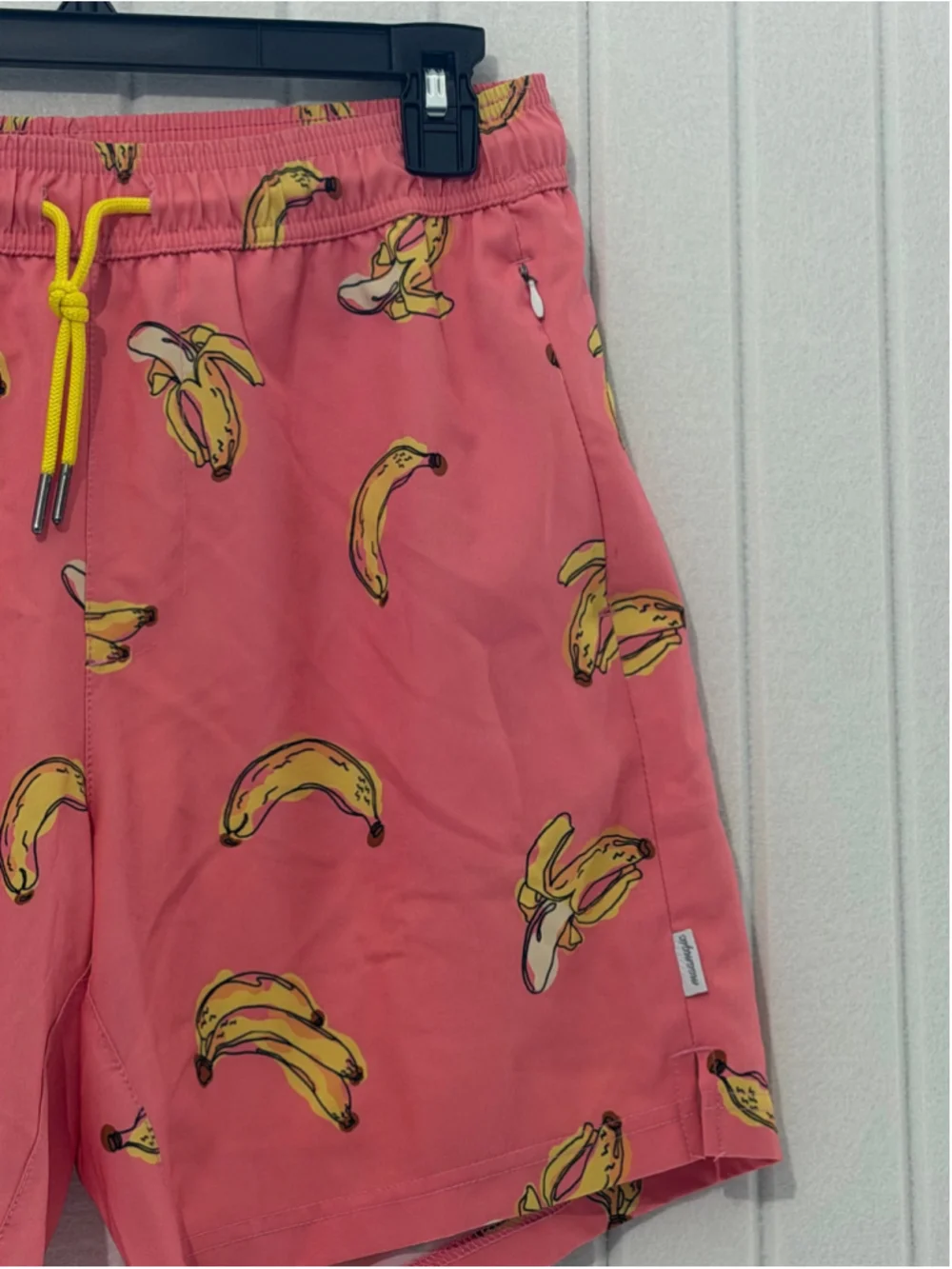 Maamgic Men’s Pink Banana Print Swim Trunks – Size Medium
